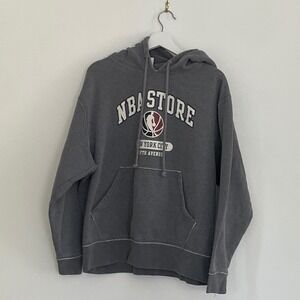 NBA Store NYC Fifth Avenue Gray Distressed Pullover Hoodie XL Mens Streetwear
